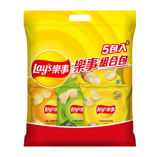 【LAY'S 樂事】洋芋片組合包-經典原味、巖燒海苔、香濃起司(170g)