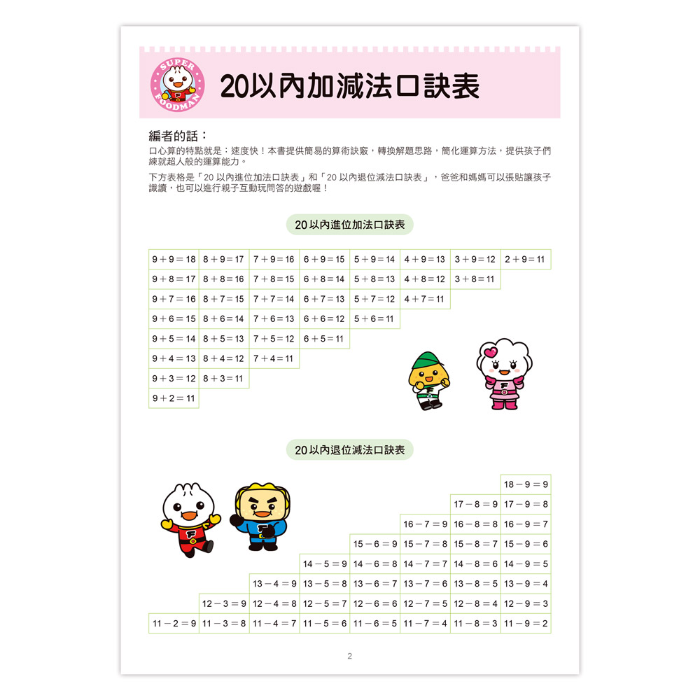 風車圖書】FOOD超人學前必備練習本(口算心算50以內的進位、退位加減法) - 全聯全電商