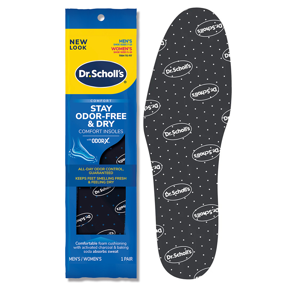 【Dr. Scholl's 爽健】爽健Odor-X消臭乾爽舒適鞋墊(一雙入)