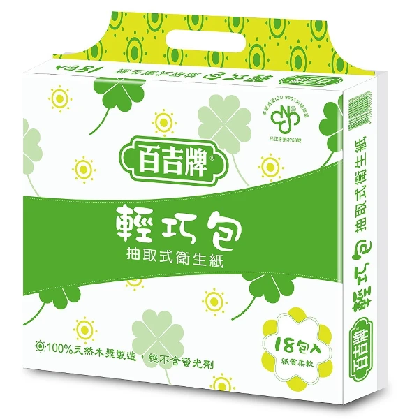 【百吉牌】輕巧包抽取式衛生紙 (120抽*108包/箱)