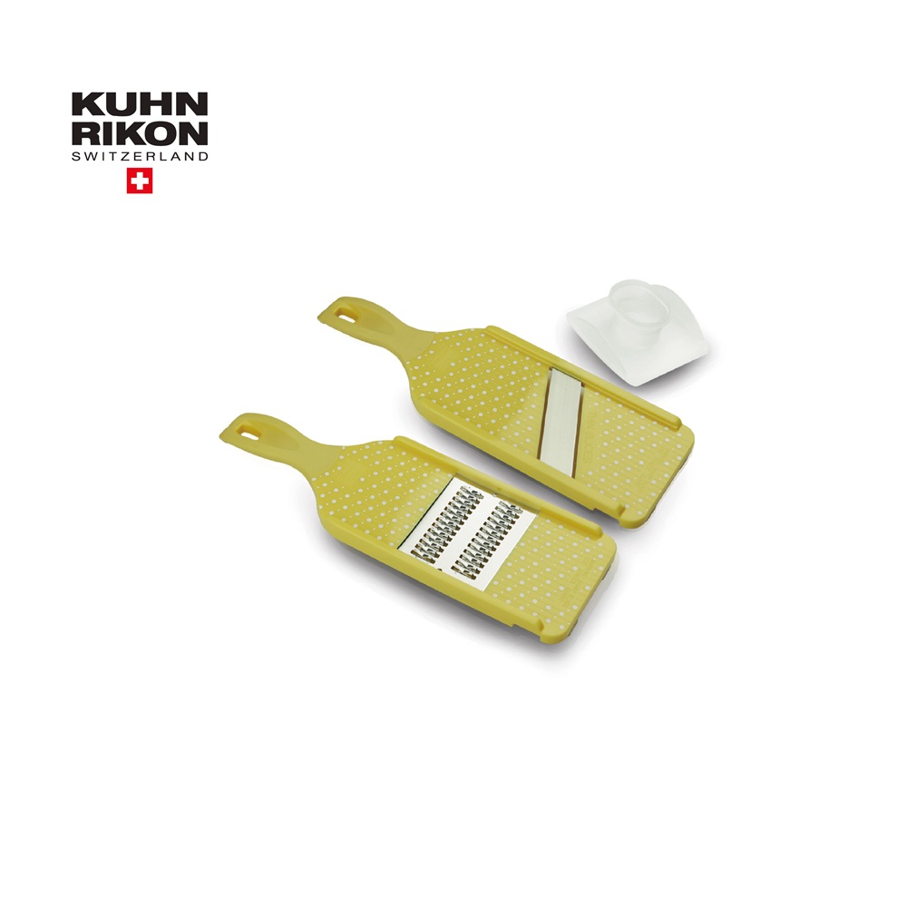 【KUHN RIKON 瑞康屋】 瑞士蔬果切片/切絲刀黃點(2入/盒)