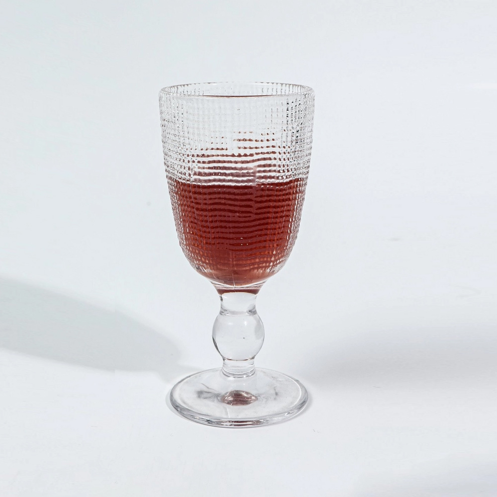【日本FOREVER】細格手感紅酒杯270ML(6入組)