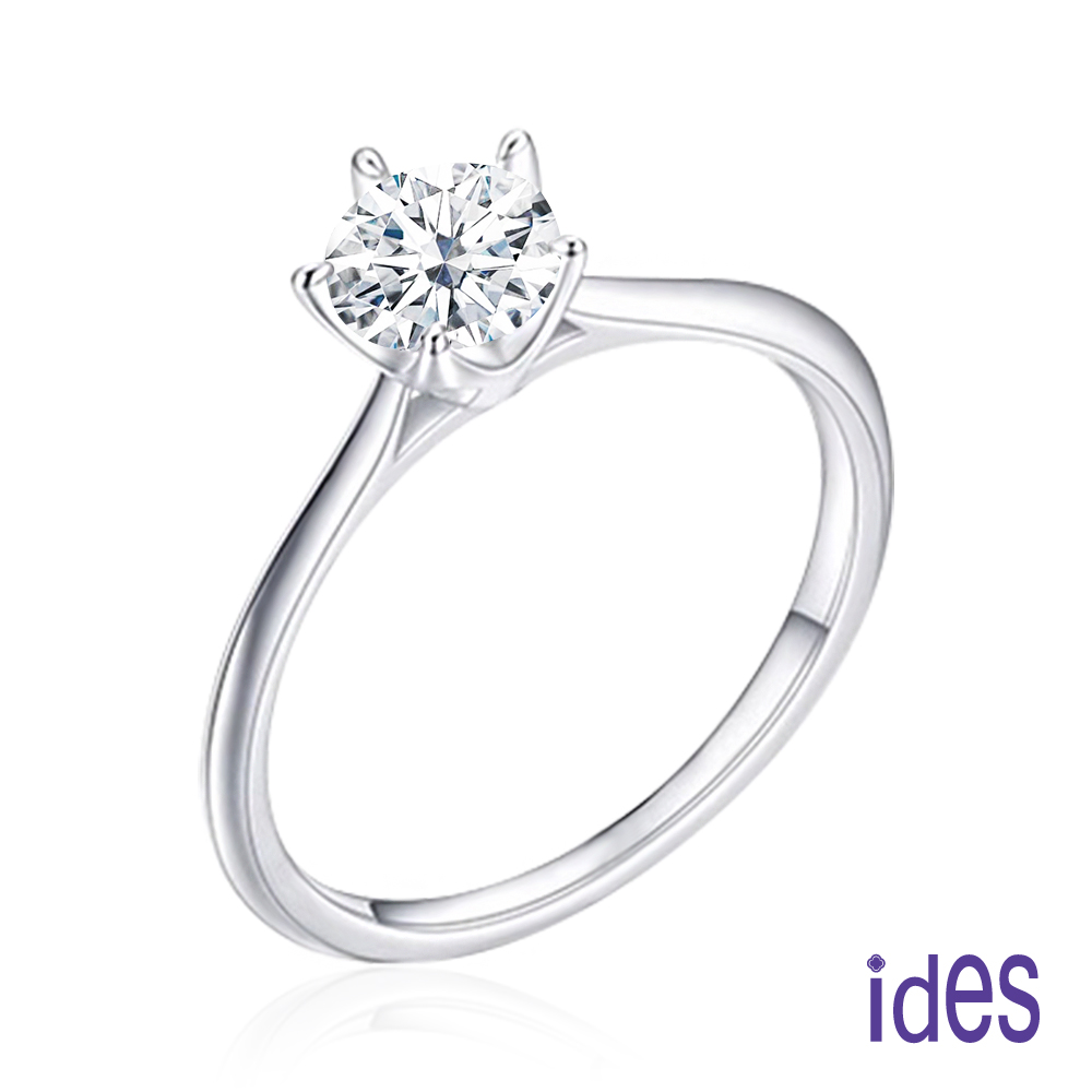 ides 愛蒂思】情人送禮日系設計款50分F/VS1頂級3EX車工鑽石戒指結婚戒/(簡約五爪) - 全聯全電商