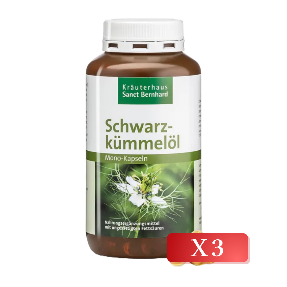 【聖伯納德】黑種草油膠囊 400顆/瓶(3入組)