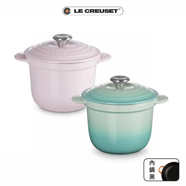 【Le Creuset】萬用窈窕鑄鐵鍋18(雪紡粉/薄荷綠)