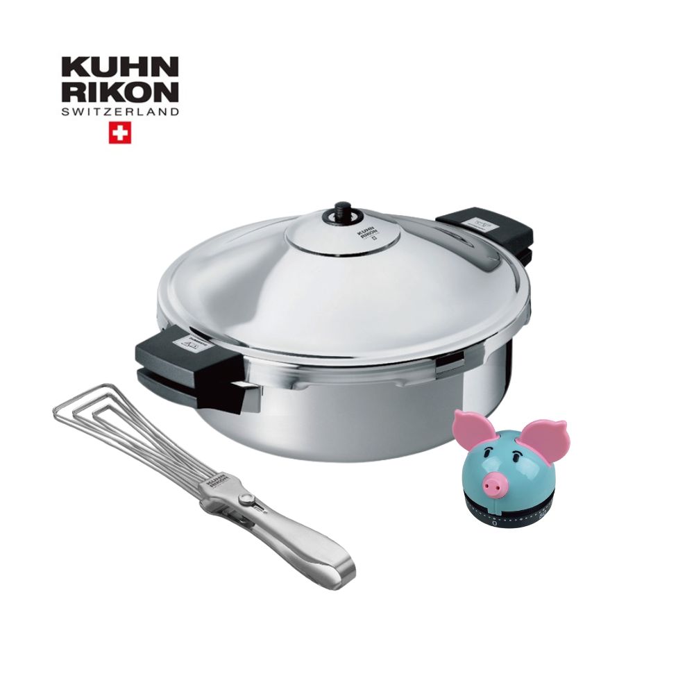 スイスKUHN RIKON製の5L圧力鍋、箱付き未使用品 KUHN RIKON 瑞康屋】瑞士壓力鍋5L(贈精選快易夾、粉彩豬計時器) - 全聯