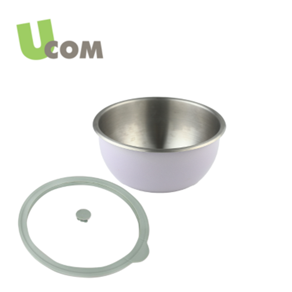 【UCOM 瑞康屋】可微波萬用調理盆16cm(含抗菌矽膠真空蓋)(贈 不銹鋼食品夾28cm)