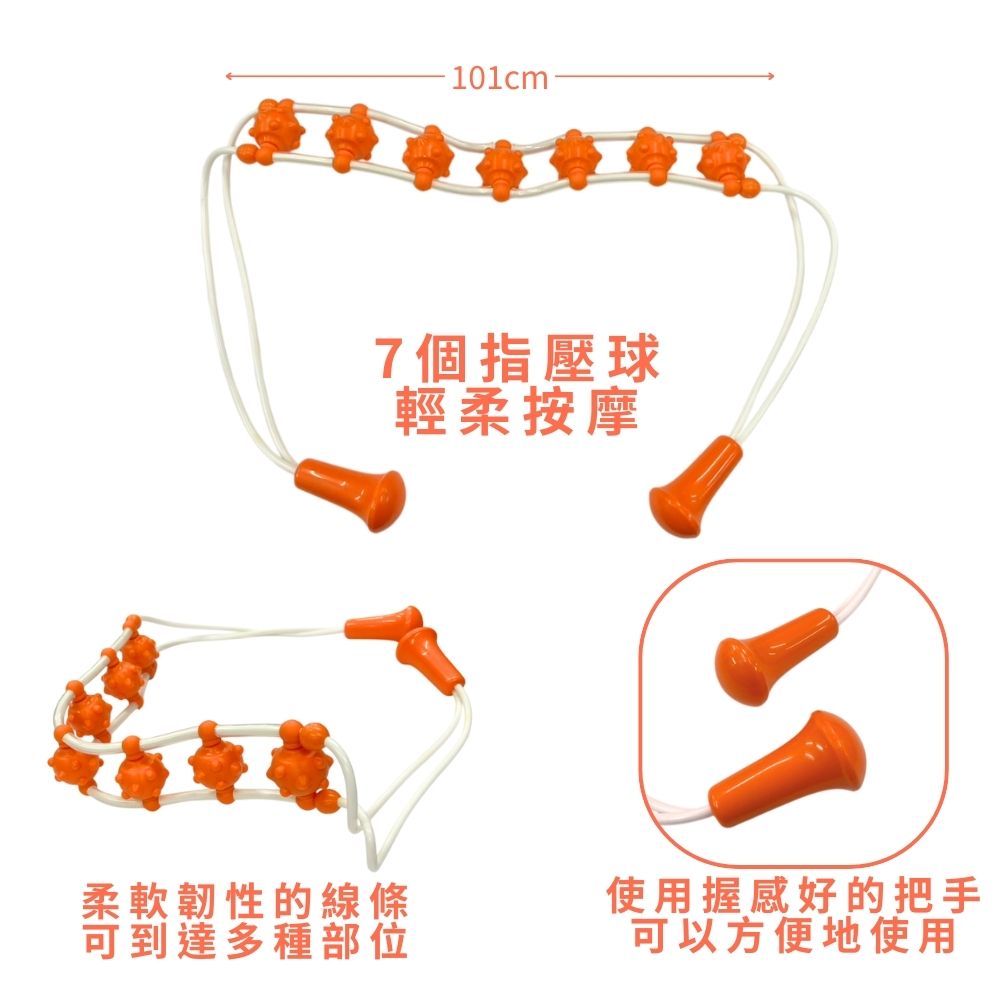 GS MALL】滾輪式按摩器滾輪按摩器不求人按摩按摩器按摩繩指壓器指壓按摩按摩棒腳底按摩(一入) - 全聯全電商