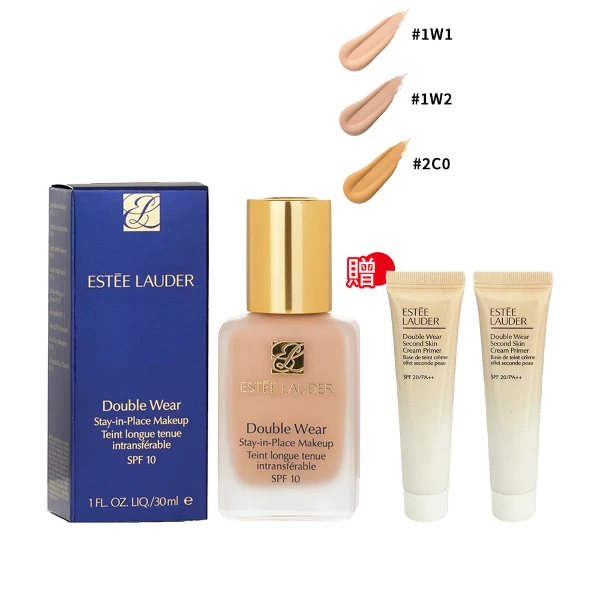 【ESTEE LAUDER 雅詩蘭黛】粉持久完美持妝粉底 30ml 加贈粉持久乖乖乳*2入(多款任選 航空版)