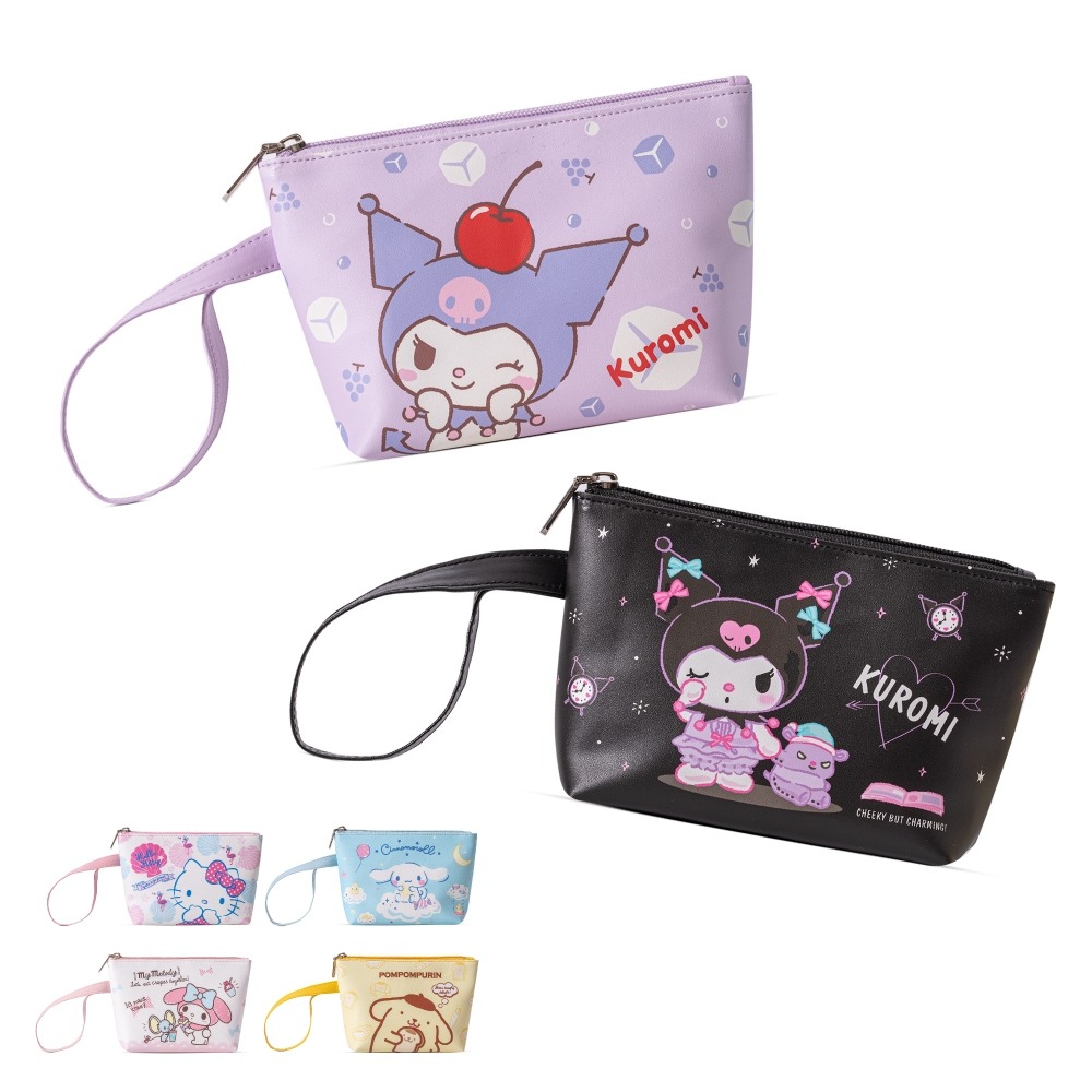 【SANRIO 三麗鷗】化妝手拿包(大耳狗 庫洛米 凱蒂貓 美樂蒂 布丁狗)