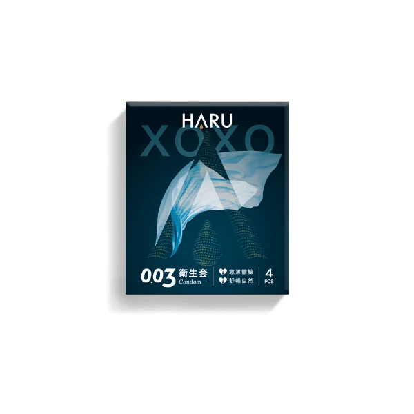 【HARU 含春】XOXO  0.03激薄驗體型 保險套(3入/盒)