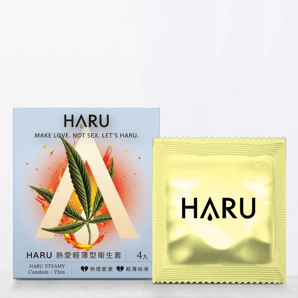 【HARU 含春】STEAMY THIN 熱愛輕薄型 保險套 (4入/盒)