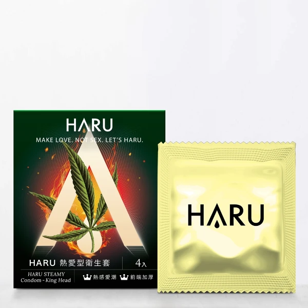 【HARU 含春】STEAMY KING HEAD 熱愛型 保險套 (4入/盒)