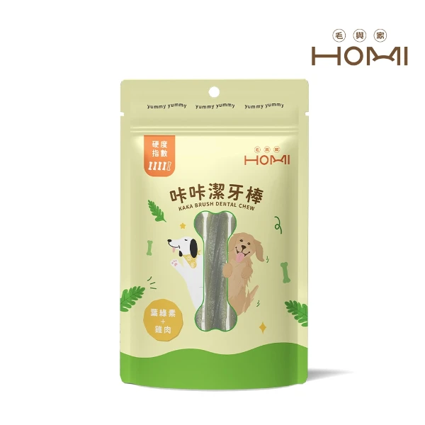 【HOMI 毛與家】咔咔潔牙棒-葉綠素+雞肉(潔牙骨 寵物零食耐咬 耐嚼型潔牙棒 潔牙棒 狗零食 水果)