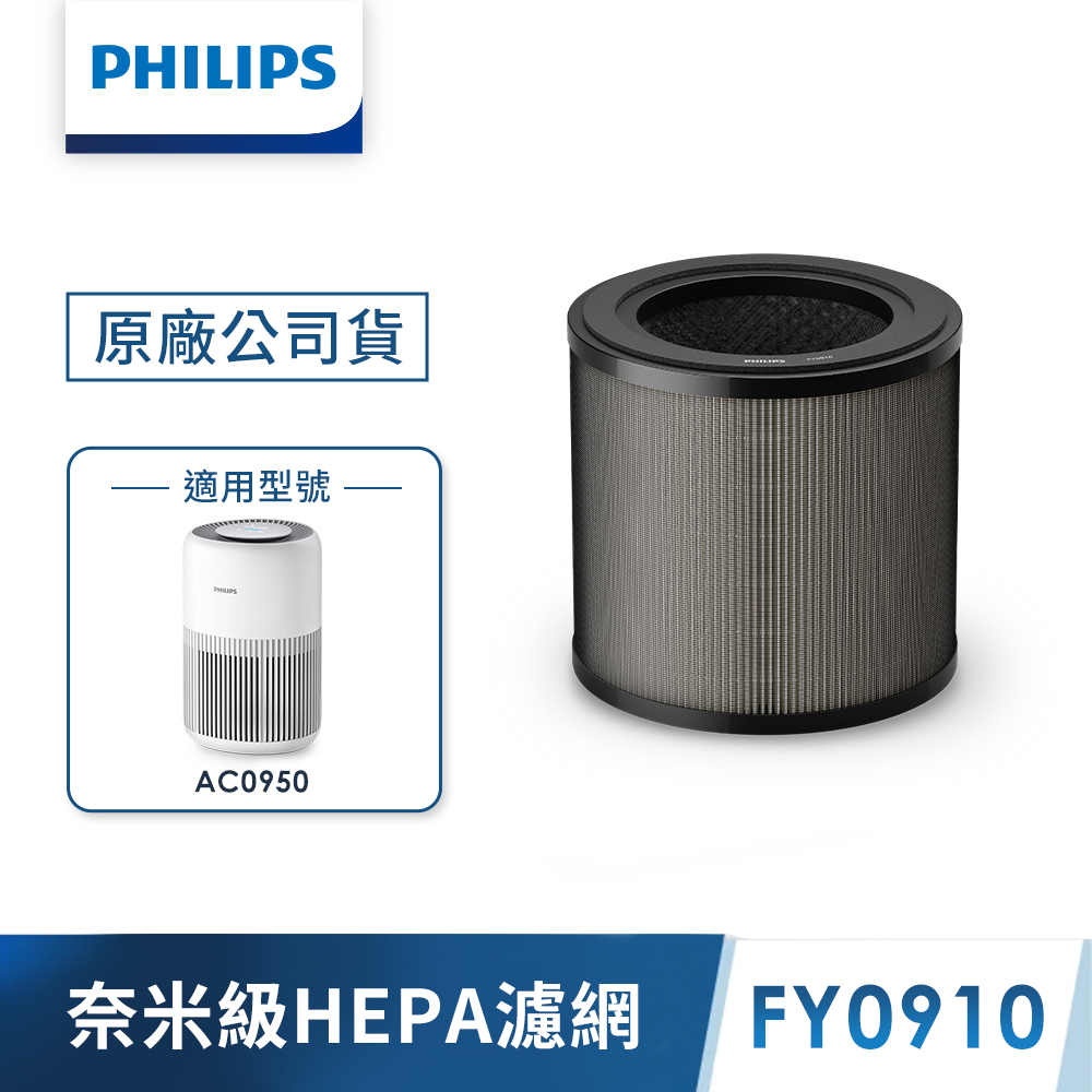 【PHILIPS 飛利浦】奈米級HEPA&活性碳複合式濾網(FY0910/30)