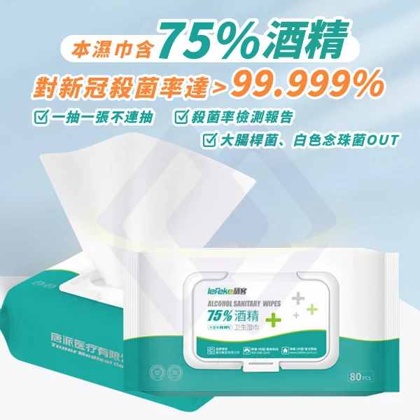 【禾統】75%酒精濕巾  不連抽 酒精濕紙巾 消毒清潔(1包)