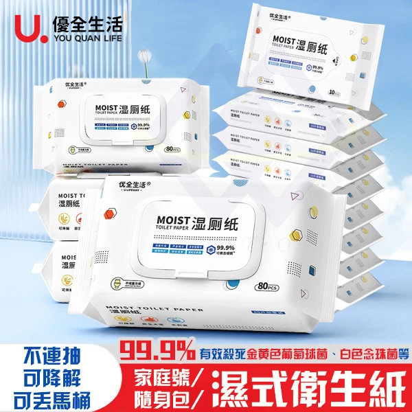 【禾統】濕式衛生紙買大送小 殺菌濕紙巾 濕紙巾 擦手巾 可沖馬桶 濕廁巾 可沖式濕紙巾(1組)