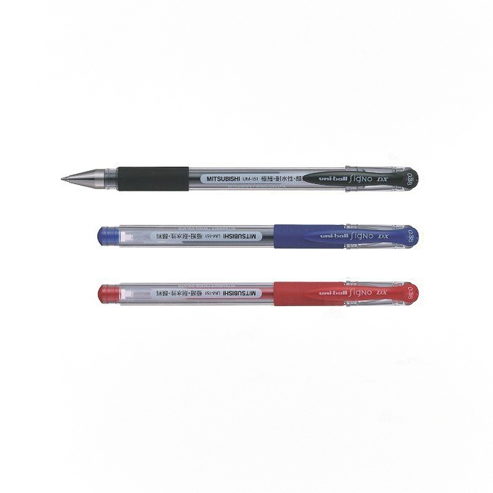 【uni 三菱】超極細中性筆 0.38mm 黑/紅/藍(2支入/組 UM-151)