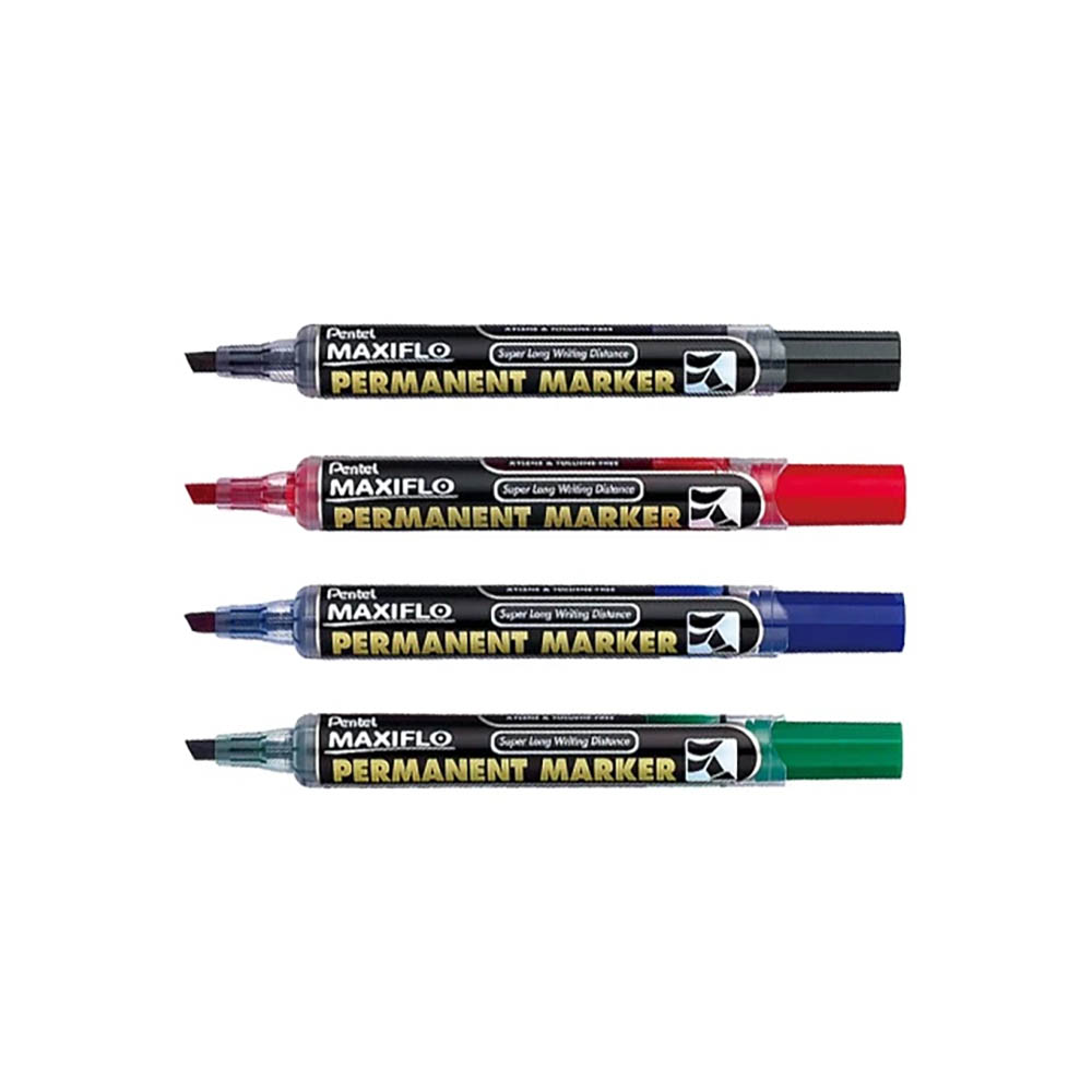 【Pentel 飛龍】MAXIFLO 後壓油性筆 平頭 1.5~4.5mm (/支 NLF60)