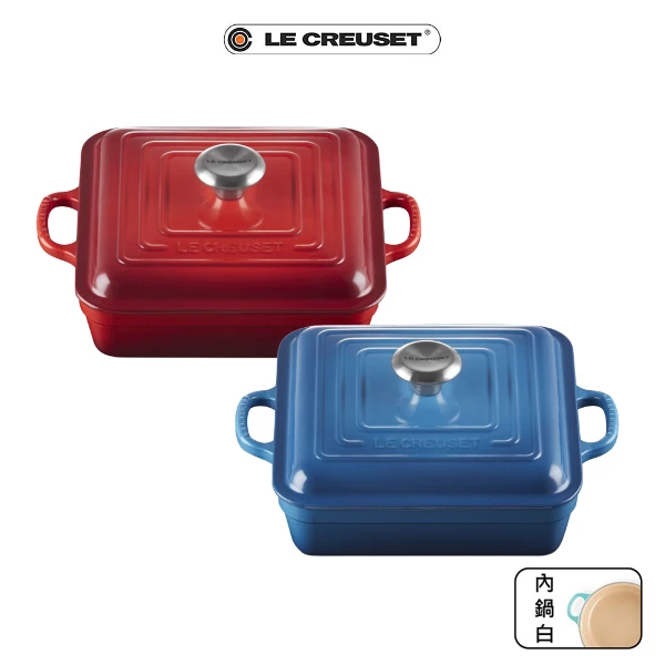 Le Creuset】典藏方鐵鍋24cm(火焰橘/土耳其藍) - 全聯全電商