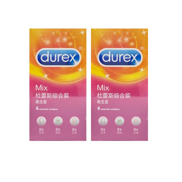 【杜蕾斯】durex 綜合裝  保險套(6入/盒*2)
