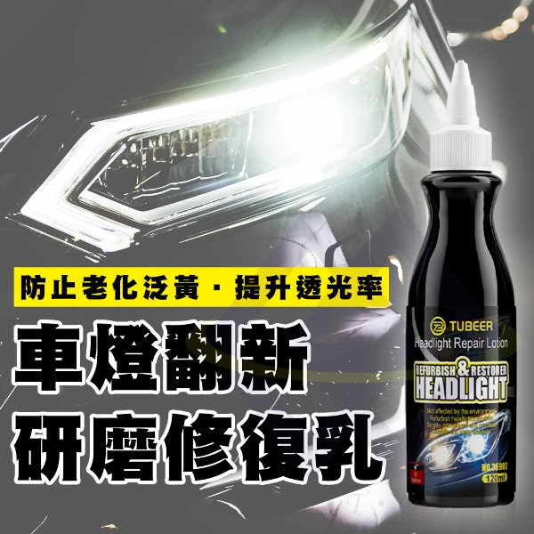 【禾統】車燈翻新研磨修復乳 大燈霧化修復 大燈拋光 大燈泛黃 大燈黃化 (1組)