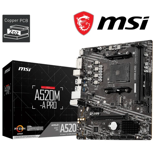 【MSI 微星】PRO A520M-A D4 主機板(AMD平台文書入門最超值選擇)