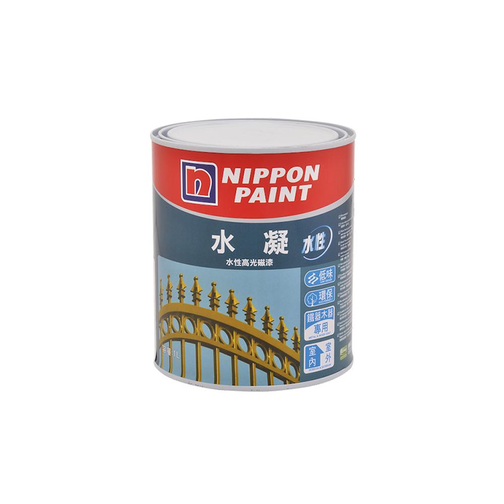【Nippon Paint】水凝水性高光磁漆 1公升裝(象牙白 Tusky White OW038-4) - 全聯全電商