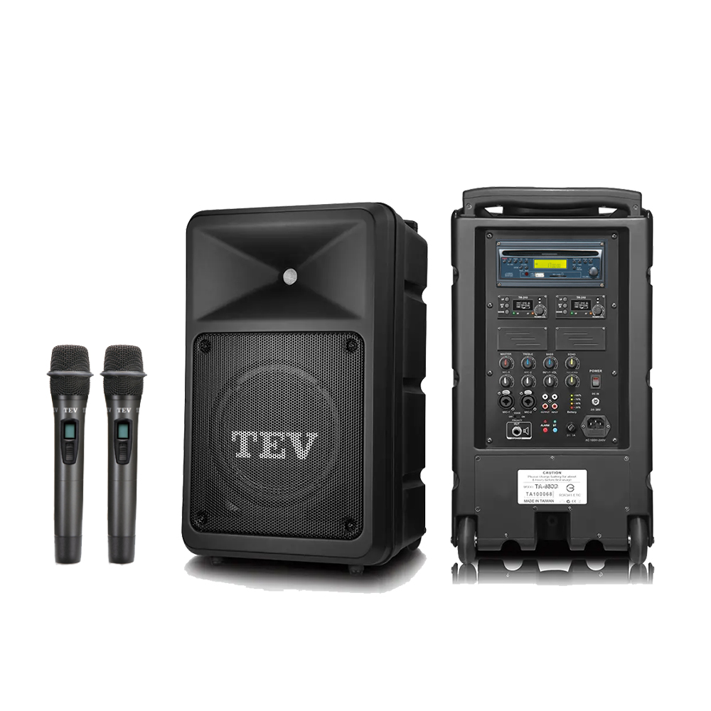 【TEV】移動式擴音機TA-780D 雙頻道/藍芽/CD/USB/SD播放(300W)