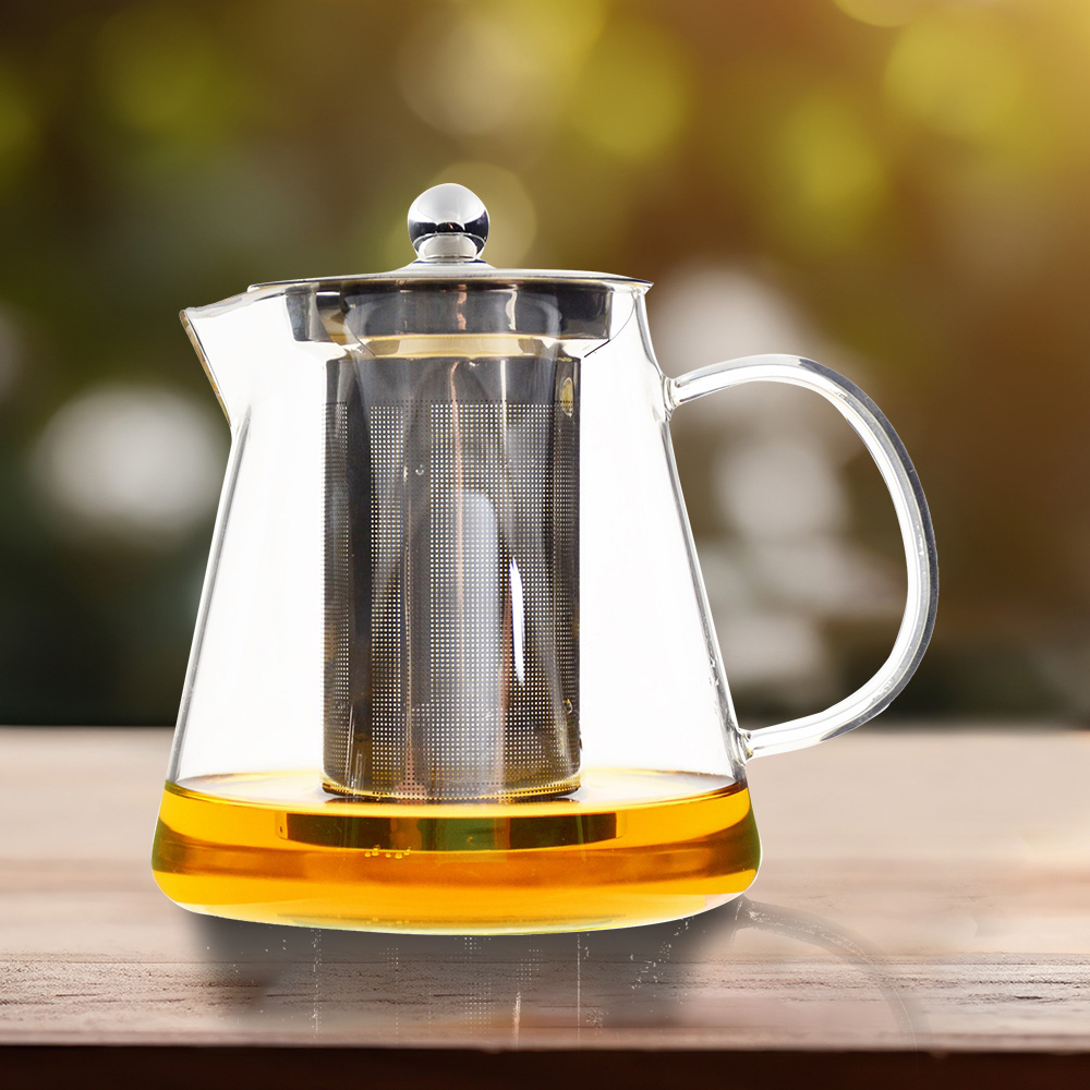 一品川流】沏茶可直火玻璃濾泡茶壺-950ml-錐形(2入) - 全聯全電商