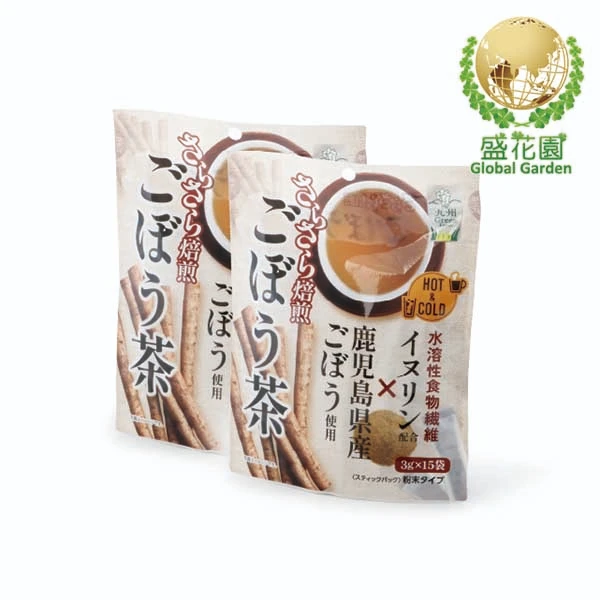 【盛花園】日本九州產烘焙牛蒡茶粉(15入/袋 2袋/組)