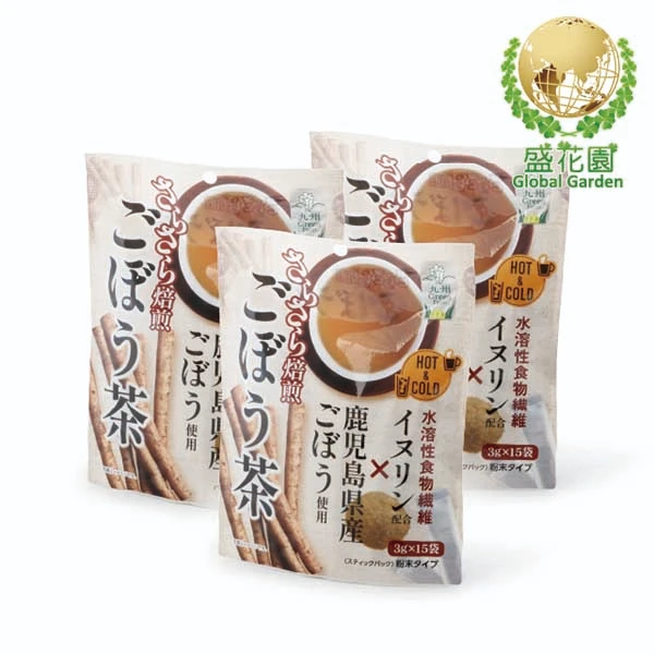 【盛花園】日本九州產烘焙牛蒡茶粉(15入/袋 3袋/組)