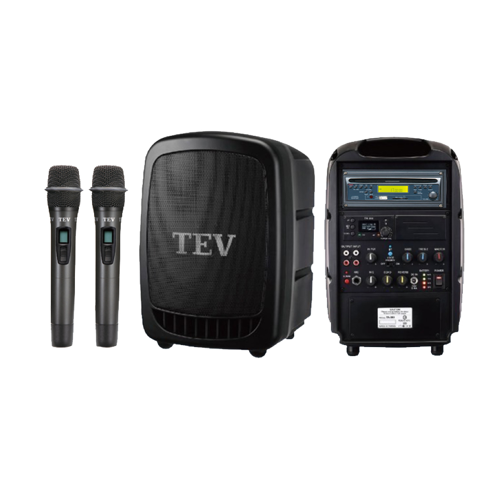 【TEV】移動式擴音機TA-380 雙頻道/藍芽/CD/USB播放(80W)