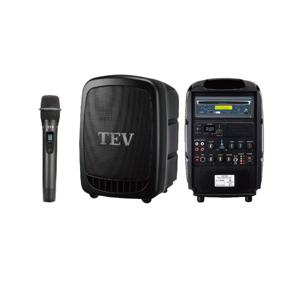 【TEV】移動式擴音機TA-380 單頻道/藍芽/CD/USB播放(80W)