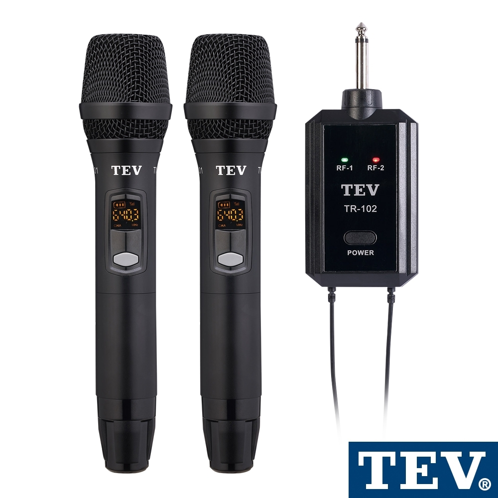 【TEV】TR-102 一對二攜帶式無線麥克風 16頻道可調(UHF)