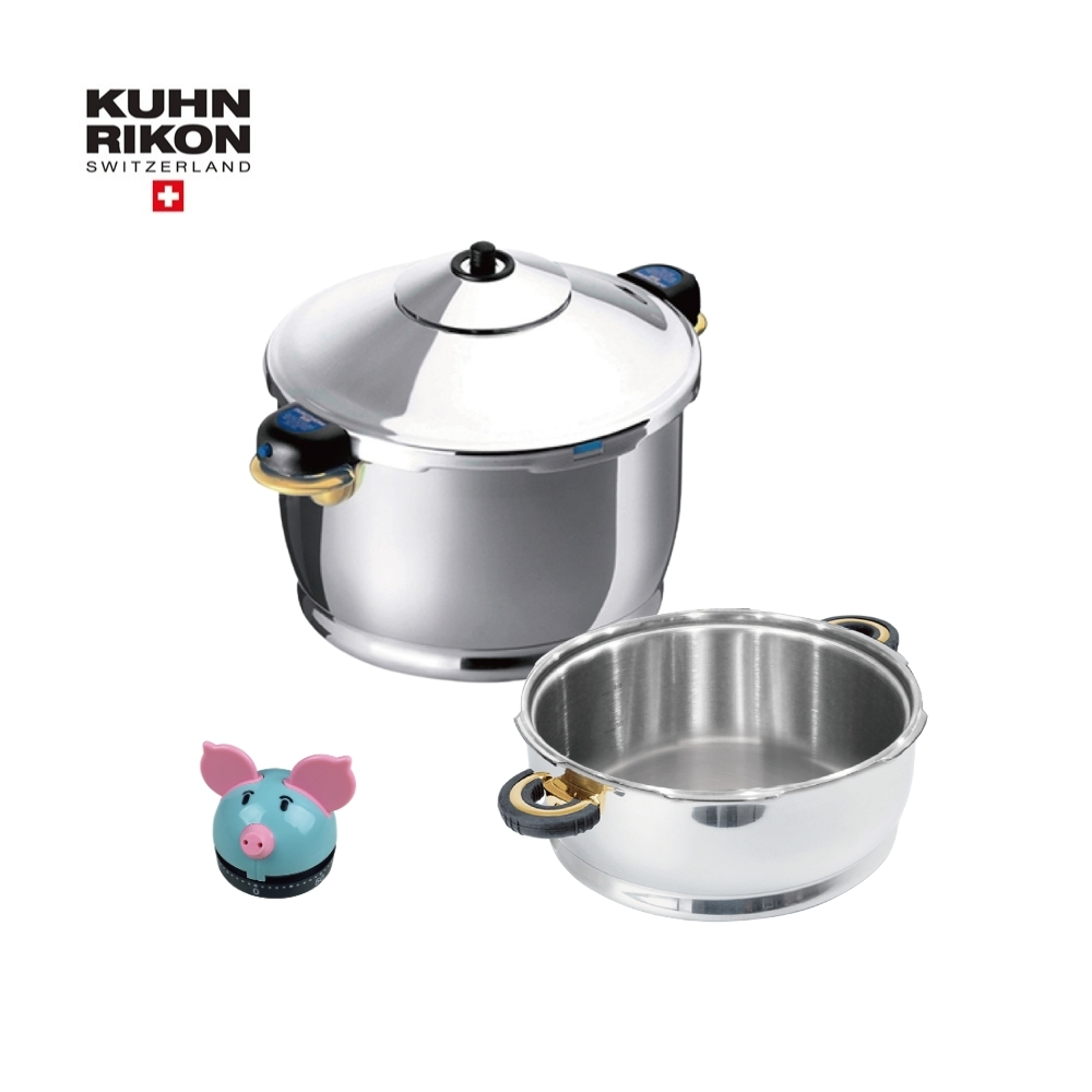 【KUHN RIKON 瑞康屋】瑞士金典壓力鍋5L(贈 3L鍋身、彩豬計時器)