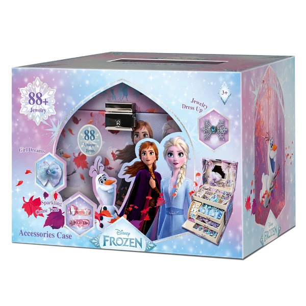 【Disney 迪士尼】冰雪奇緣兒童髮飾裝扮禮盒(首飾 髮夾 化妝鏡 首飾盒)