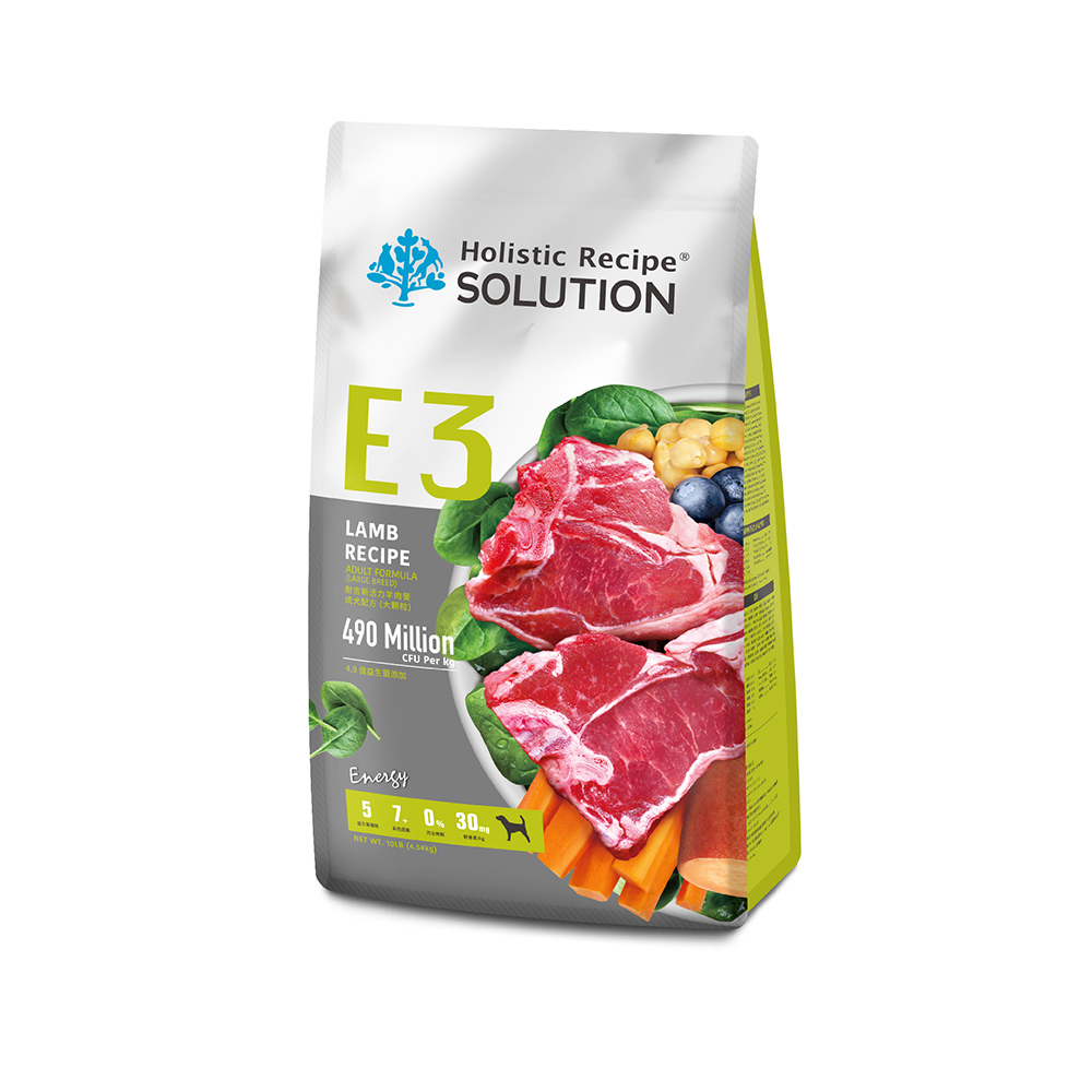 SOLUTION 耐吉斯】無穀狗飼料(E2活力羊肉餐、成犬配方、小顆粒、4.54kg) - 全聯全電商