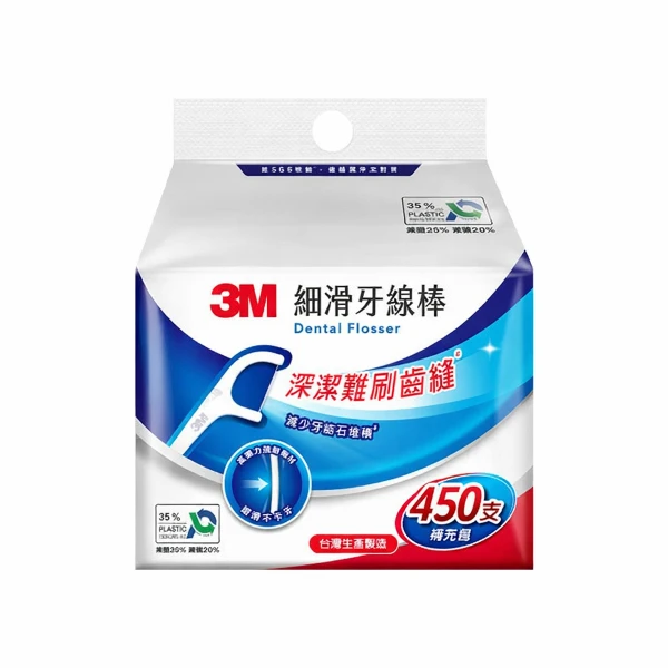 【3M】細滑牙線棒補充包(450支)