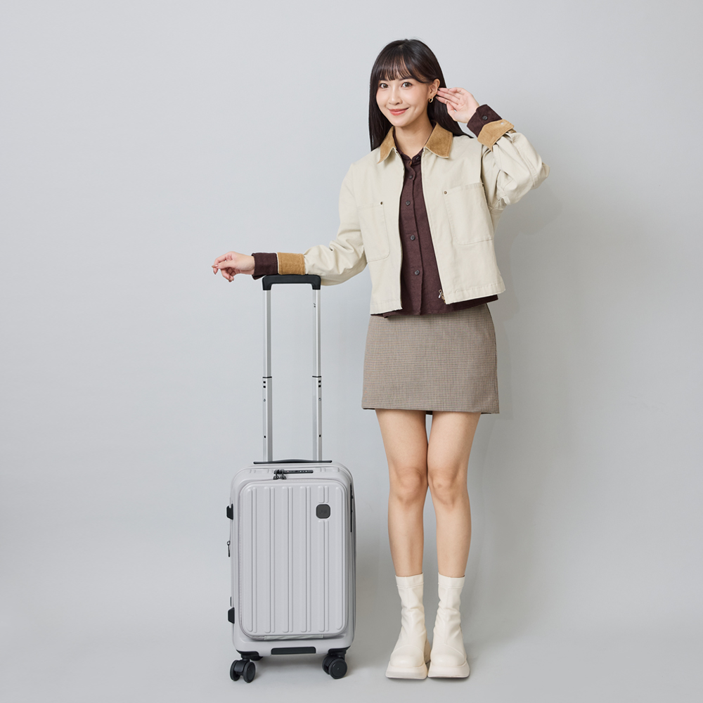 【J II】20吋/前開式/PC箱體/Hinomoto靜音輪煞車功能/旅行箱/行李箱-星辰灰-9001-20(行李箱-星辰灰-9001-20)