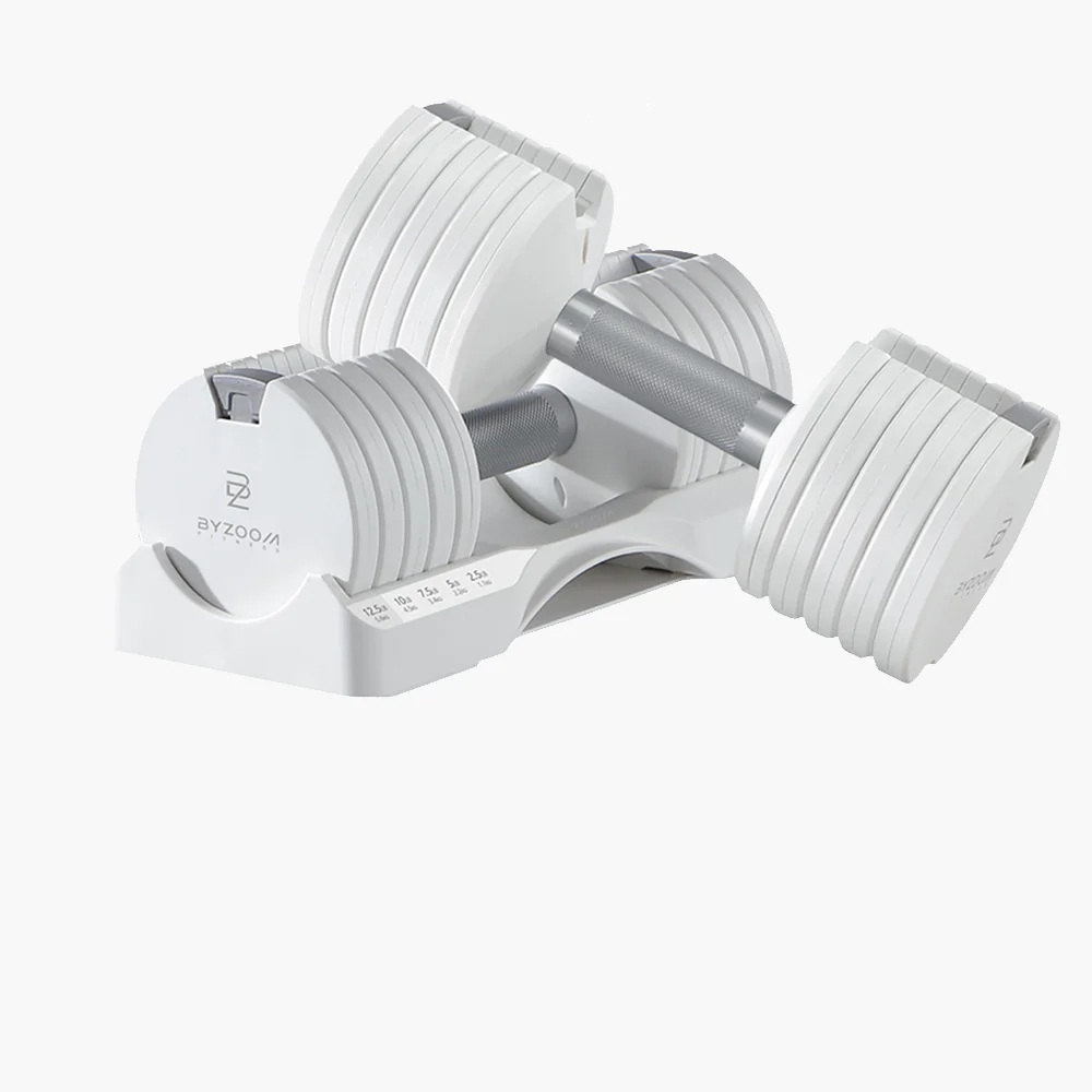 【Byzoom Fitness】Pure Series 5.6kg(12.5LB) 5段重量 可調式啞鈴一支入(黑 白)