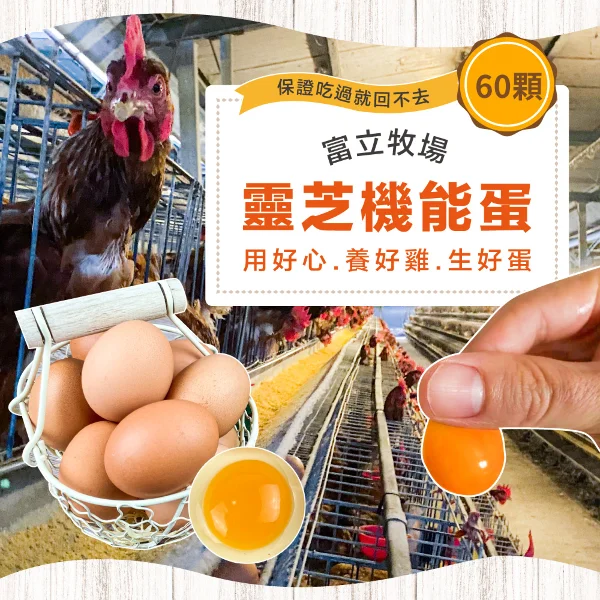 【初品果】富立牧場靈芝機能雞蛋(紅蛋90顆x1組(48小時內新鮮生產雞蛋/多項檢驗合格))