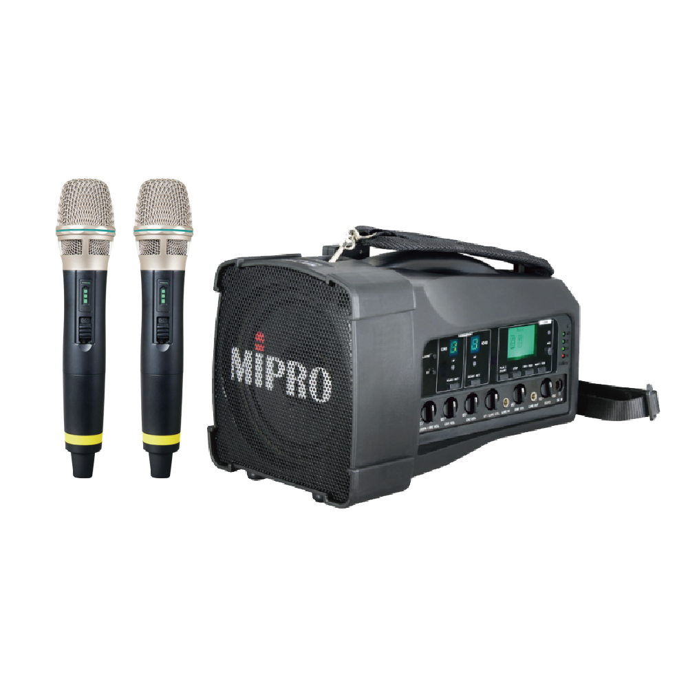 【MIPRO】MA-100D(5.8G)肩背式擴音機 雙頻道/藍芽/USB播放(50W)