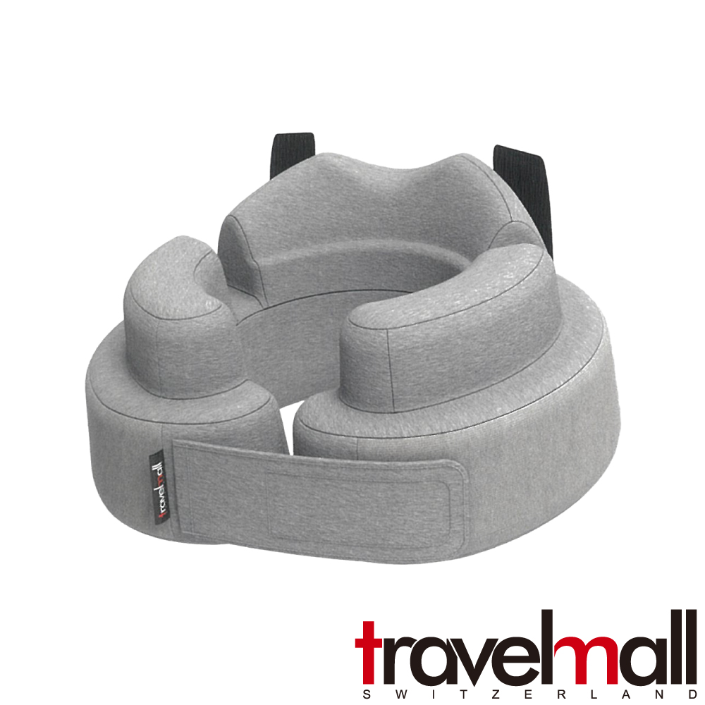 【Travelmall】TM-3D 包覆 ECO 環保舒適記憶枕 (灰)
