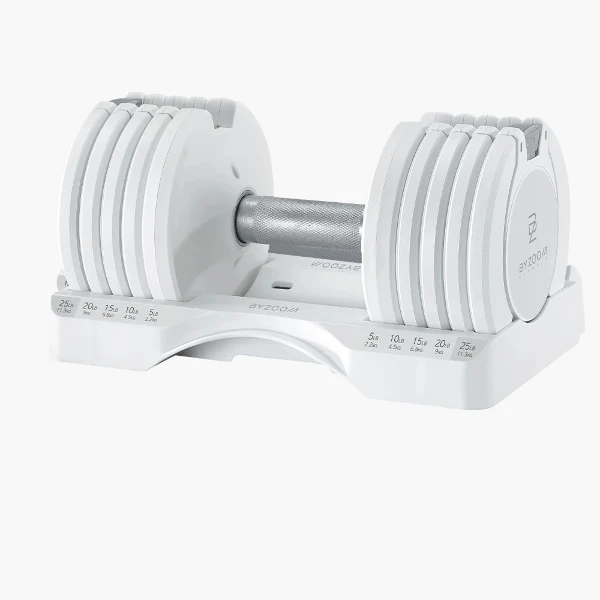 【Byzoom Fitness】Pure Series 11.3kg(25LB) 5段重量 可調式啞鈴(黑 白)