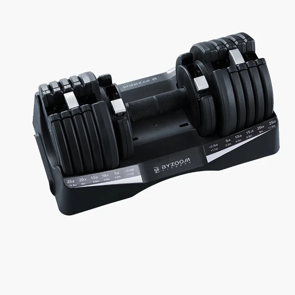 【Byzoom Fitness】Pure Series 12.5kg(27.5LB) 10段重量 可調式啞鈴(黑 白)