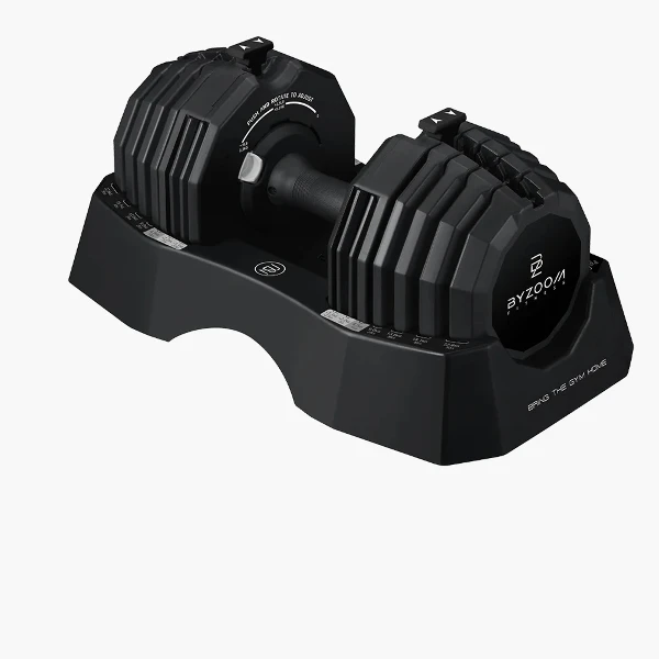 【Byzoom Fitness】Classic Series 25kg (55LB) 15段重量 可調式啞鈴(黑)(55LB)
