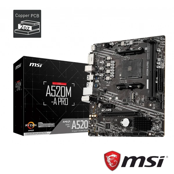 【MSI 微星】A520M-A PRO 主機板(最高支援DDR4 3200)