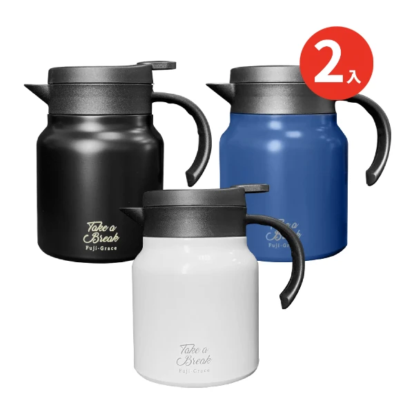 【FUJI-GRACE 富士雅麗】304不鏽鋼保溫壺(1000ml)(二入組)