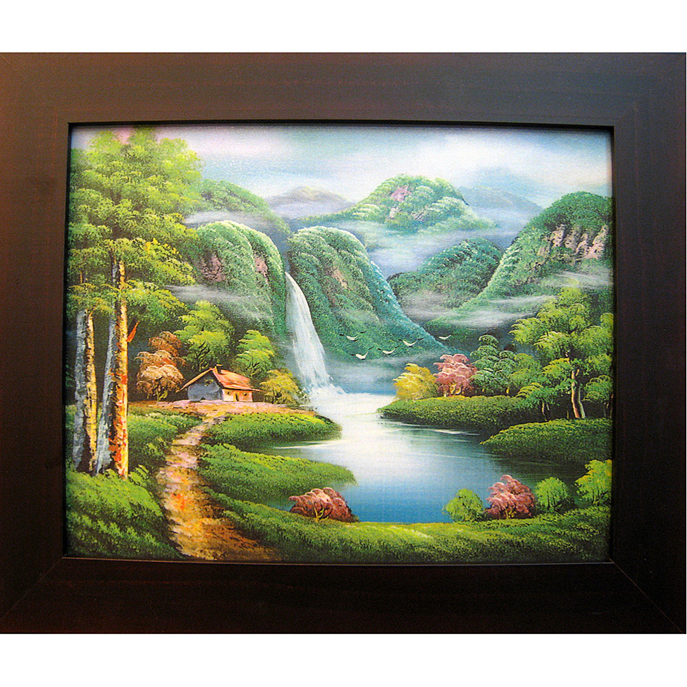 雲崖 山水圖 開運陶源】開運化煞【*山水畫*山水圖】複製畫(38x32cm) - 全聯全電商
